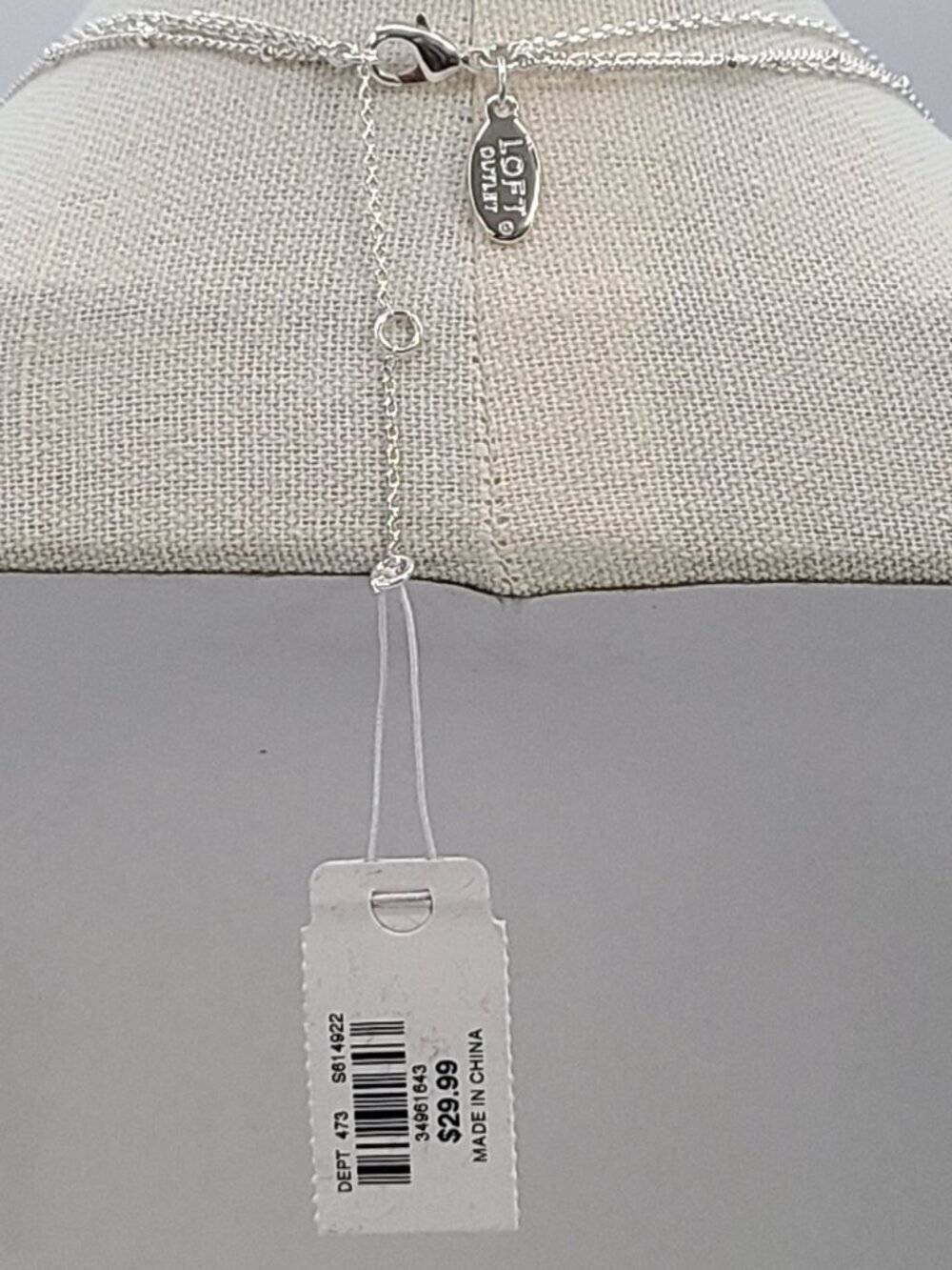 Loft Outlet Necklace Silver Tone Blue Beading Layered - Picture 8 of 12